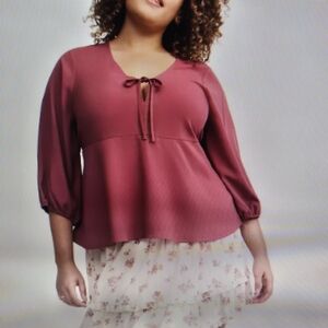 Torrid Blouse with Tie Accent